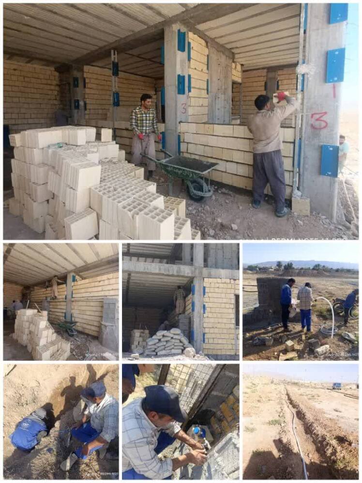  ادامه تکمیل ساختمان آتش نشانی شهرداری قطب آباد و نصب انشعاب آب شرب آن به روایت تصویر ۶ مردادماه ۱۴۰۴ شمسی