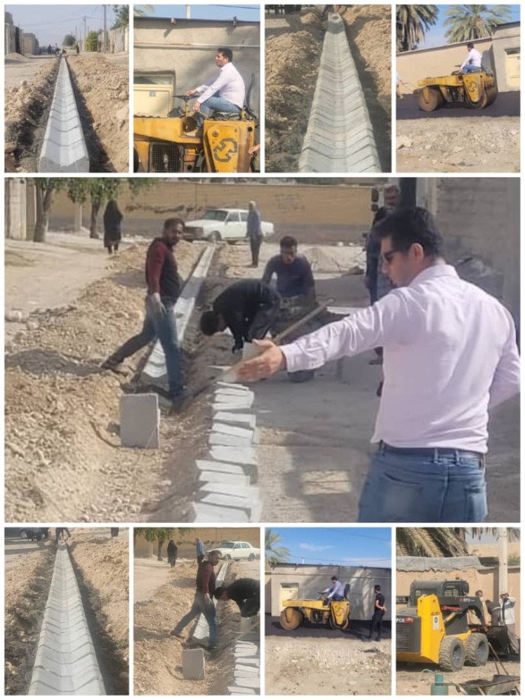 ادامه جدول گذاری کوچه های شهرک مرتضی علی جهت زیرسازی و آسفالت آنها