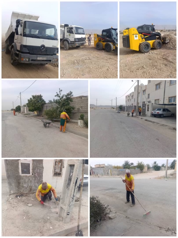 گزارش تصویری از شروع پاکسازی و نظافت سطح شهر از شهرک مرتضی علی امروز سه‌شنبه 11 آذرماه 1404 شمسی.