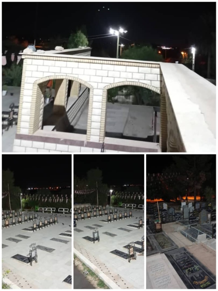 بهبود روشنایی گلزار شهدای قطب آباد