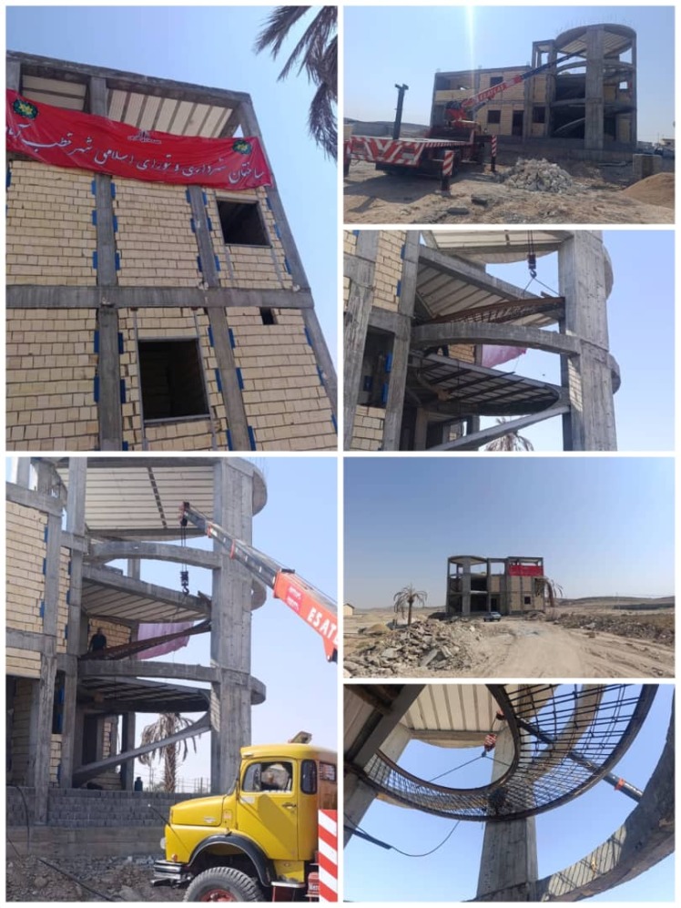 ادامه اجرای ساختمان شهرداری و آتش نشانی قطب آباد
