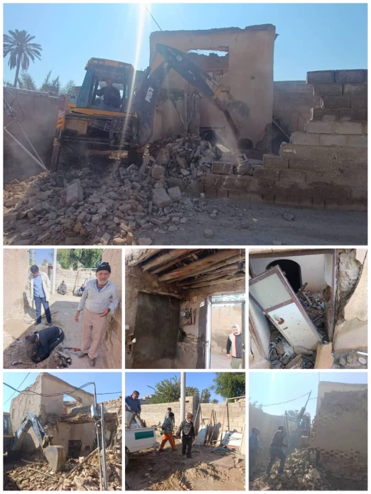 گزارش تصویری از تخریب و آوار برداری ساختمان فرسوده و قدیمی در کوچه شهید ناصر میرزایی 