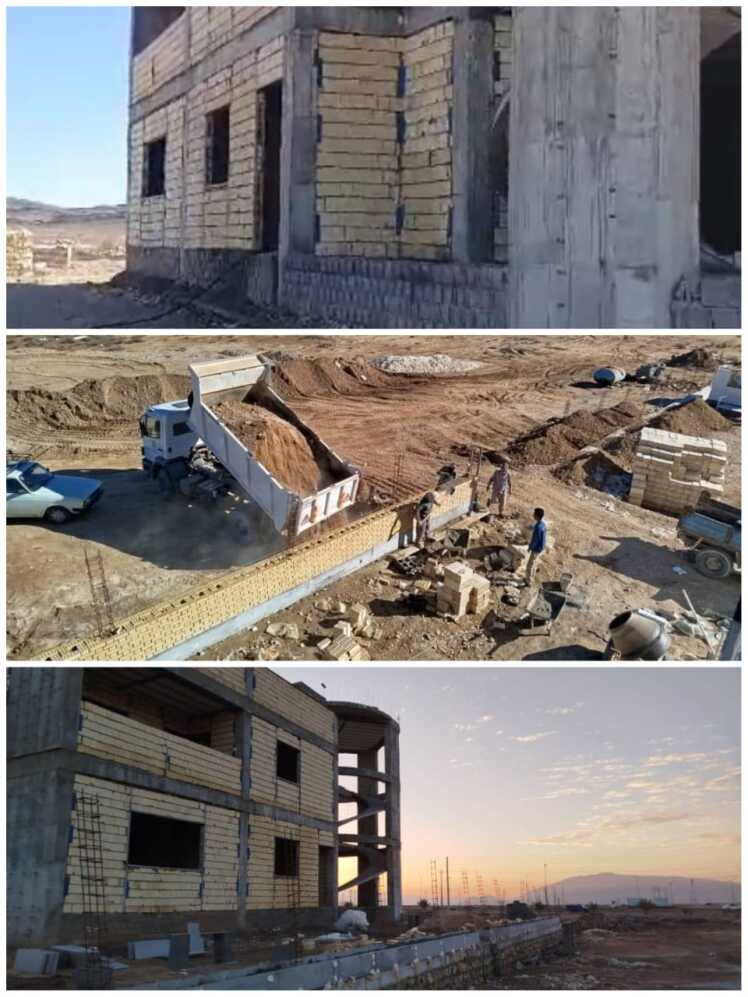 ادامه تکمیل ساختمان آتش نشانی شهرداری قطب آباد با احداث دیوار عرصه و اجرای تاسیسات ساختمان مذکور به روایت تصویر ، دی ماه 1404 شمسی