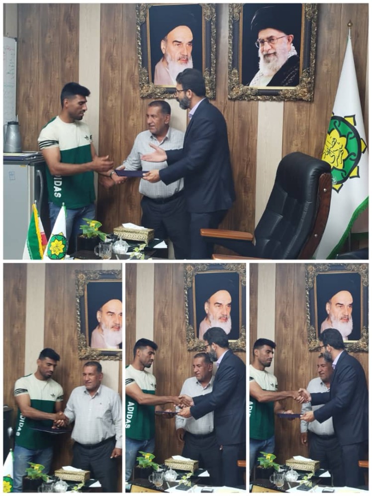 تقدیر شهردار قطب آباد و رئیس شورای بخش کردیان از دونده جوان قطب آبادی جناب آقای محسن کارگر 