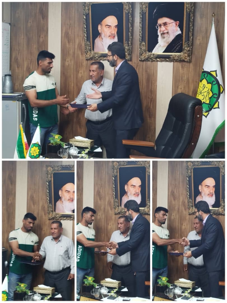 تقدیر شهردار قطب آباد و رئیس شورای بخش کردیان از دونده جوان قطب آبادی جناب آقای محسن کارگر