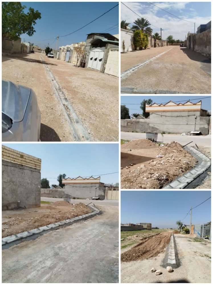 انجام جدول کشی و زیرسازی آخرین کوچه های خاکی سطح شهر قطب آباد جهت آسفالت .