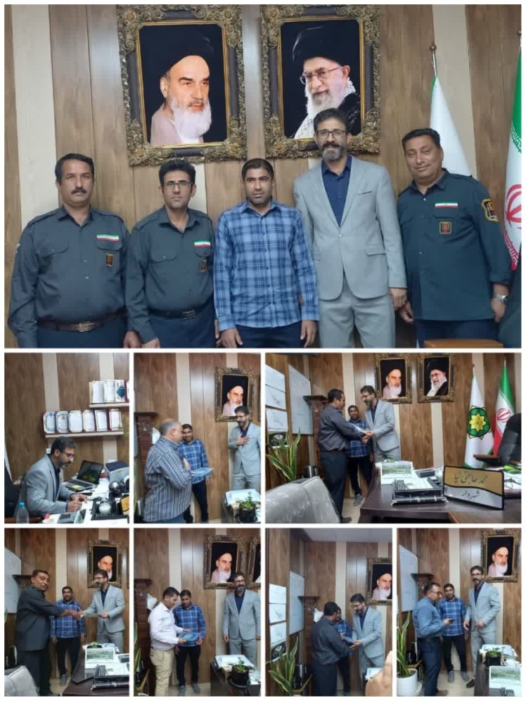 برگزاری مراسم تقدیر از پرسنل ایثارگر شهرداری و پرسنل آتش نشانی شهرداری داری قطب آباد امروز 8 مهرماه 