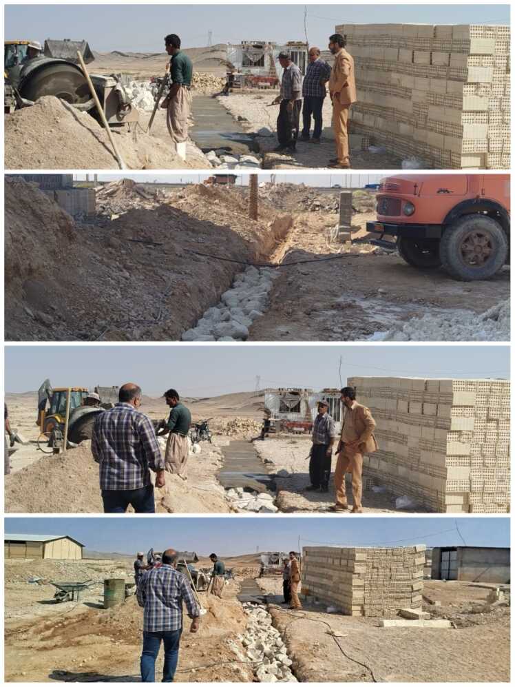 آغاز اجرای دیوار گذاری حیاط ساختمان اداری آتش نشانی و شهرداری به روایت تصویر