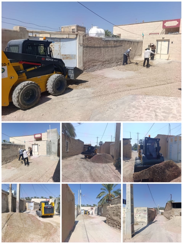 روایت تصویری از ادامه زیرسازی معابر شهری جهت آسفالت 