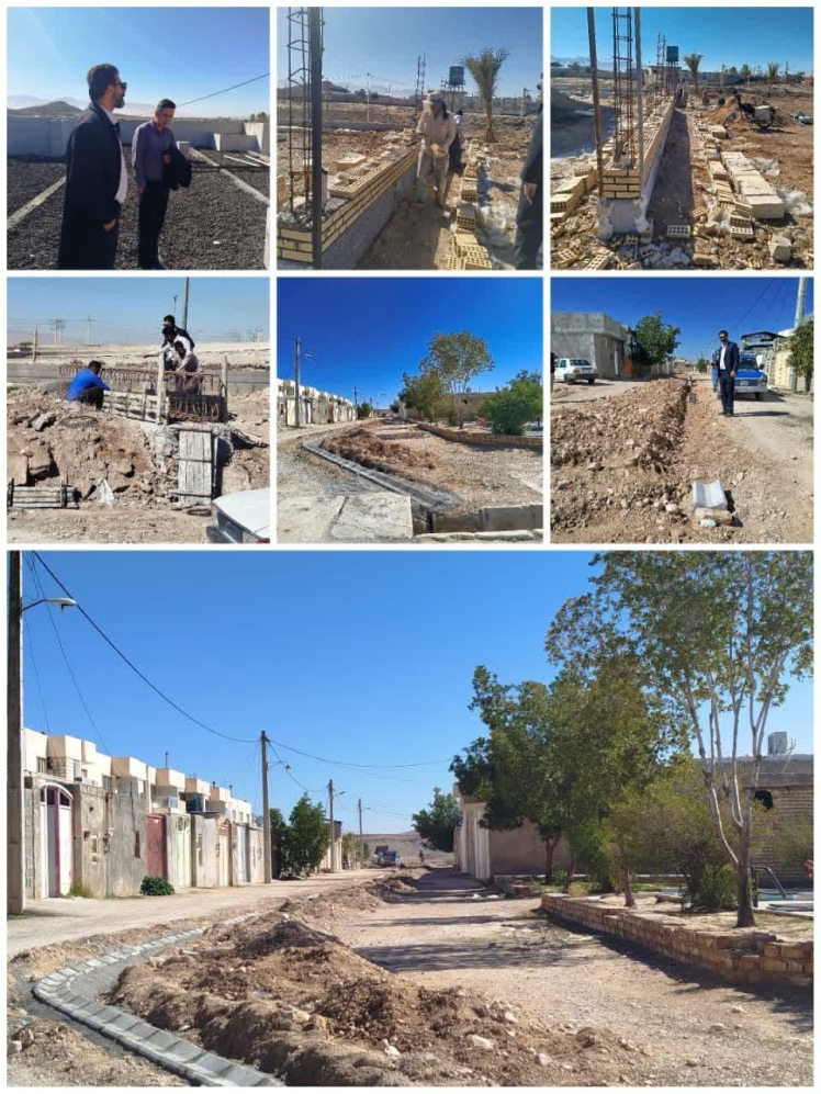 ادامه تکمیل پروژه ساختمان آتش نشانی شهرداری ، اجرای کانیوا معابر ، ترمیم آسفالت کوچه ها و اجرای فونداسیون تابلوی ورودی شهر به روایت تصویر بهمن ماه ۱۴۰۴ شمسی