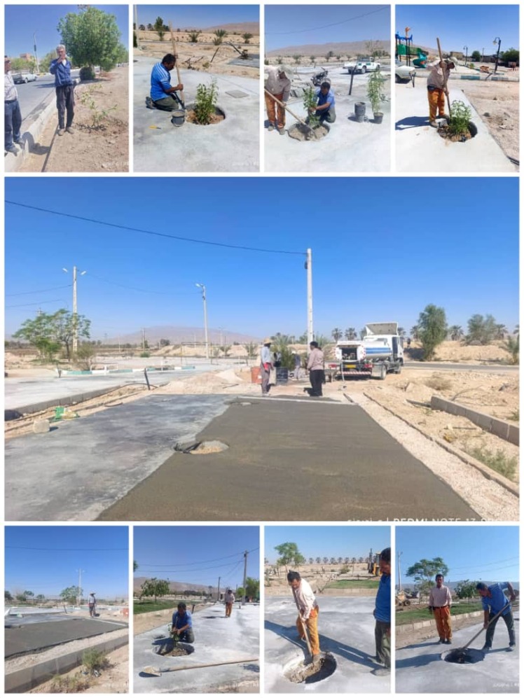 شروع درختکاری فضای سبز پارک لاله و دیگر نقاط فضای سبز شهری همگام با بهسازی پارک ها و فضای های سبز در سطح شهر توسط کارگران خدوم شهرداری قطب آباد