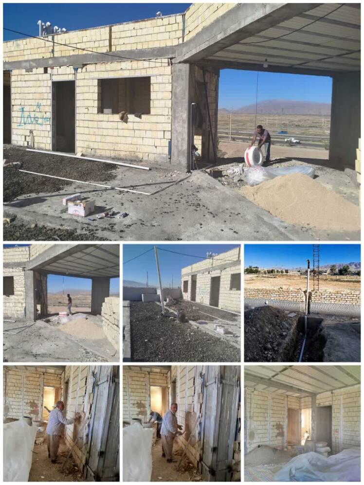 گزارش تصویری از ادامه تکمیل ساختمان آتش نشانی شهرداری قطب آباد بهمن ماه 1404 شمسی