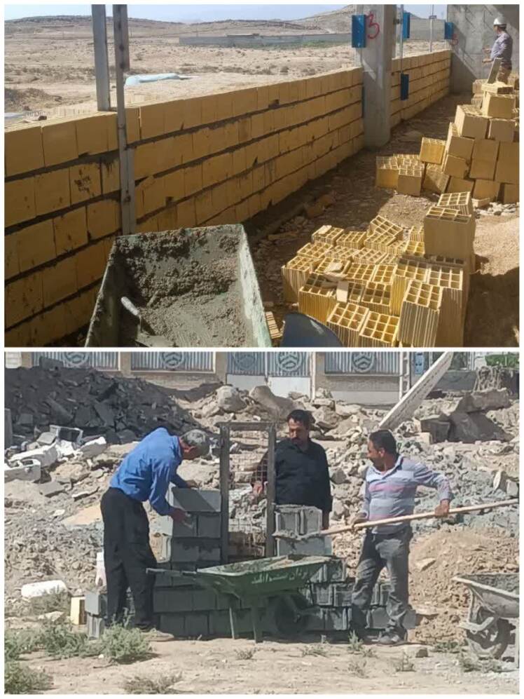 اجرای آجر چینی و جایگاه نصب کنتور انشعاب آب ساختمان آتش نشانی شهرداری قطب آباد ۳۰ تیر ۱۴۰۴ 