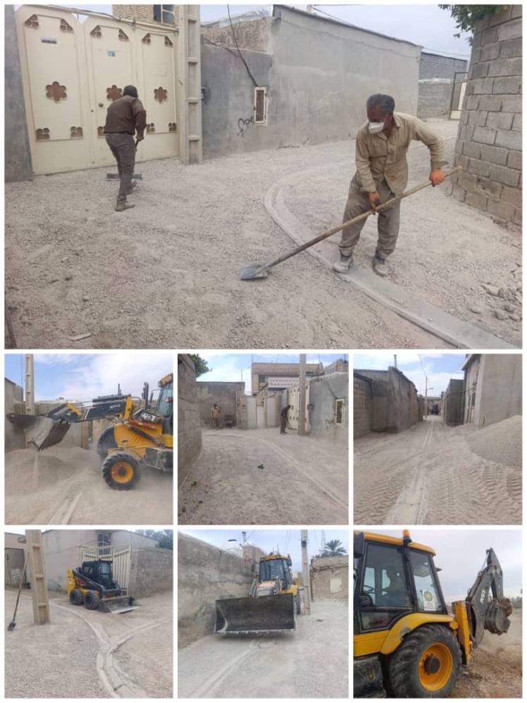 ادامه زیرسازی معابر شهری جهت آسفالت آنها در پایان هفته جاری به روایت تصویر