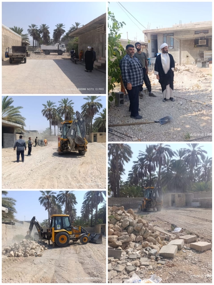 پاکسازی و تنظیف محوطه مسجد خاتم الانبیا با تلاش کارگران خدوم شهرداری قطب آباد امروز دوم شهریورماه 1404 به روایت تصویر.