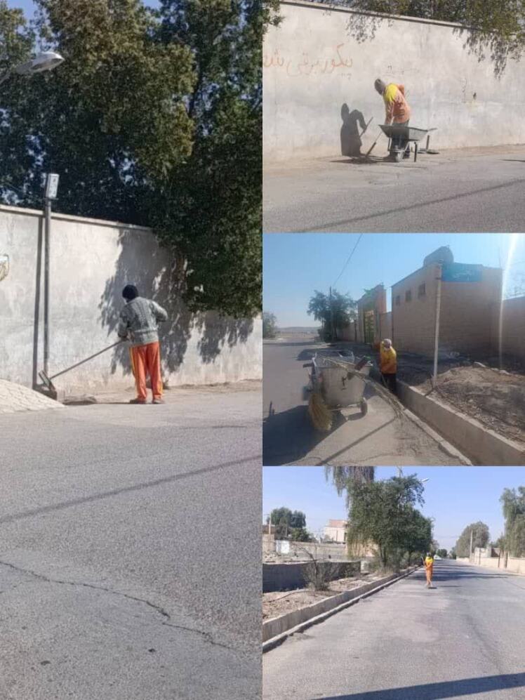  گزارش تصویری از ادامه تنظیف و پاکسازی معابر و جداول سطح شهر توسط کارگران خدوم شهرداری قطب آباد. 