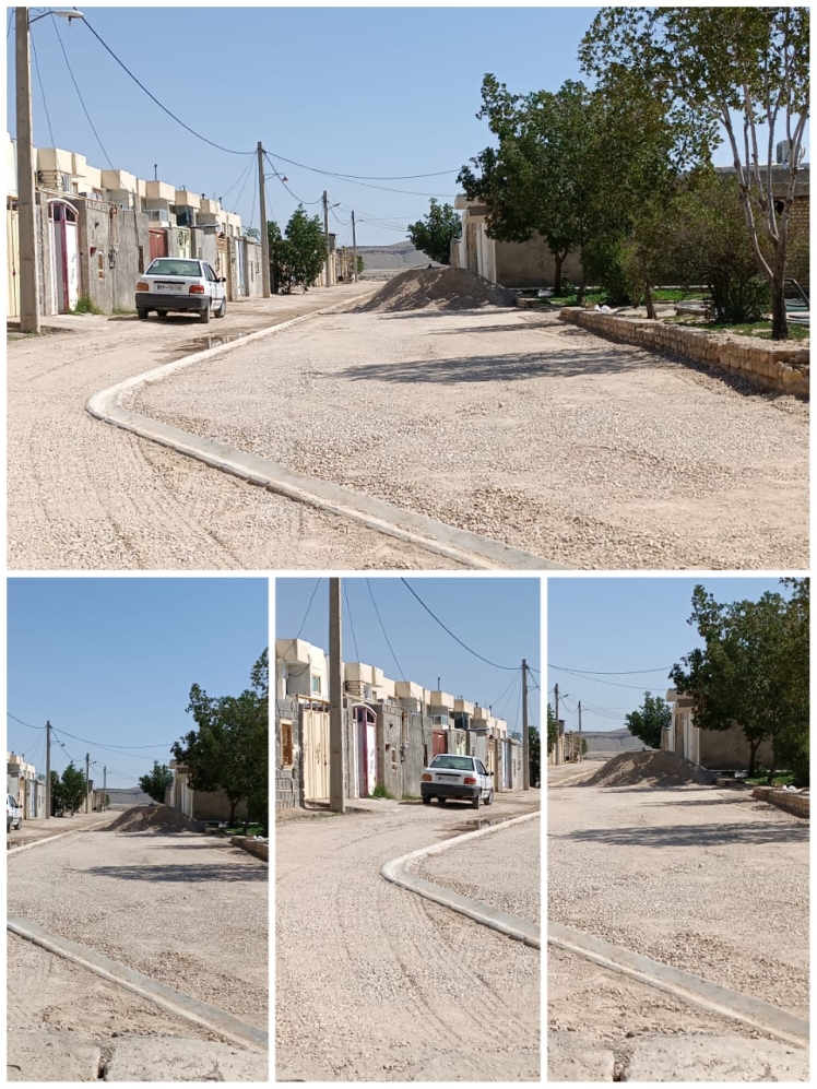 گزارش تصویری از اجرای کانیوا و زیرسازی معابر شهرک مرتضی علی جهت آسفالت ، اسفند 1404 شمسی.